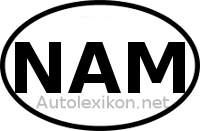 Länderkennzeichen mit NAM