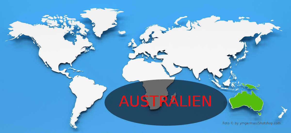 Weltkarte Kontinent Australien