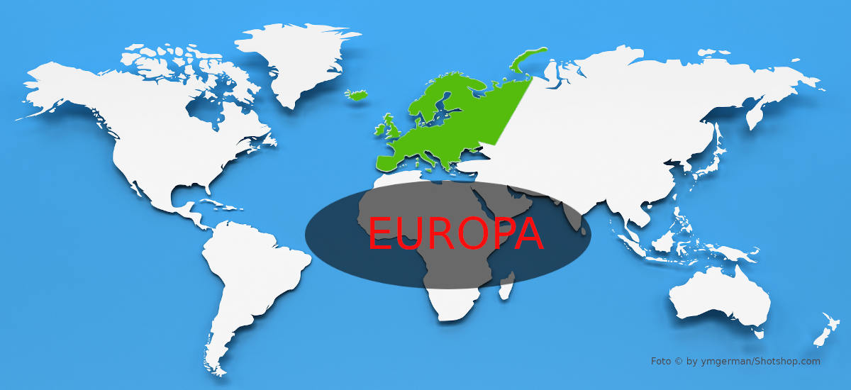 Weltkarte Kontinent Europa
