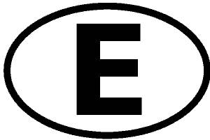 Länderkennzeichen mit E