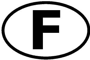 Länderkennzeichen mit F