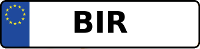 Kennzeichen mit BIR