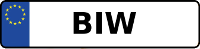 Kennzeichen mit BIW