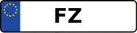 Kennzeichen mit FZ