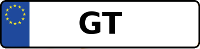 Kennzeichen mit GT