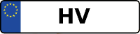 Kennzeichen mit HV