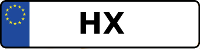 Kennzeichen mit HX