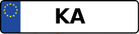 Kennzeichen mit KA