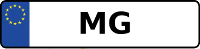 Kennzeichen mit MG