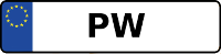 Kennzeichen mit PW