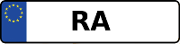 Kennzeichen mit RA