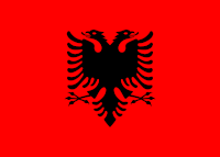 Die Landesfahne von ALBANIEN