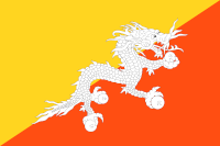 Die Landesfahne von Bhutan